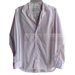 Frank & Eileen Frank Women's Size M Pink Stripe Button Up Wooven in Italy